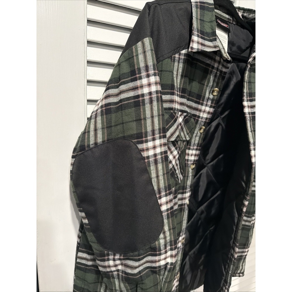 Dickies Mens Large Green Insulated Button Up Flannel Jacket Plaid P204260 - Picture 5 of 15